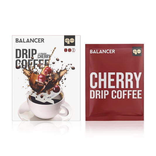 Freshly roasted natural ground BALANCER coffee with cherry flavor, 5 drip bags