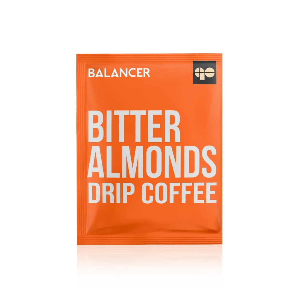 Freshly roasted natural ground BALANCER coffee with bitter almond flavor, 5 drip bags