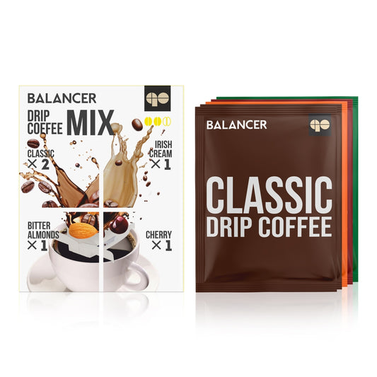 Freshly roasted natural ground BALANCER coffee "Mix of flavors", 5 drip bags