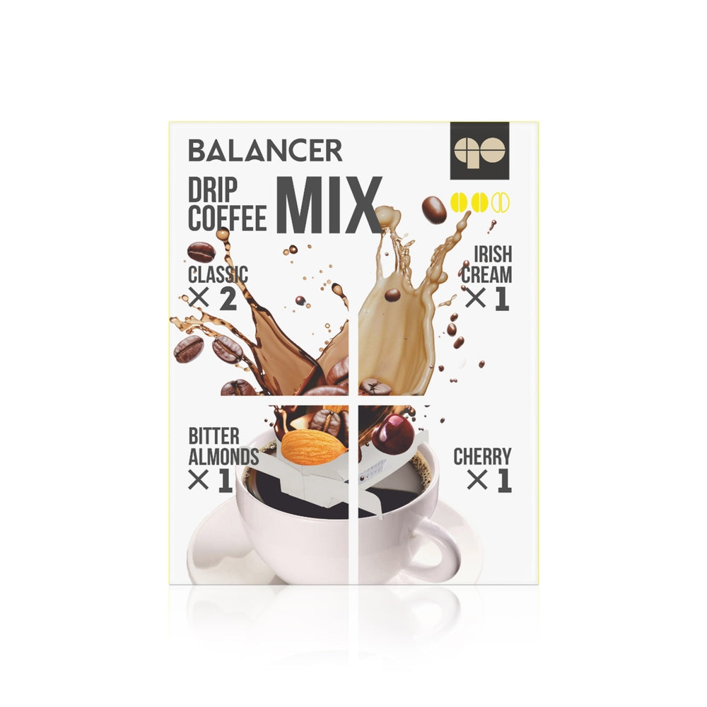 Freshly roasted natural ground BALANCER coffee "Mix of flavors", 5 drip bags